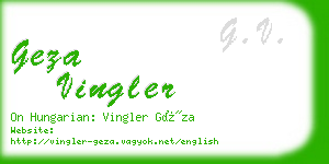 geza vingler business card